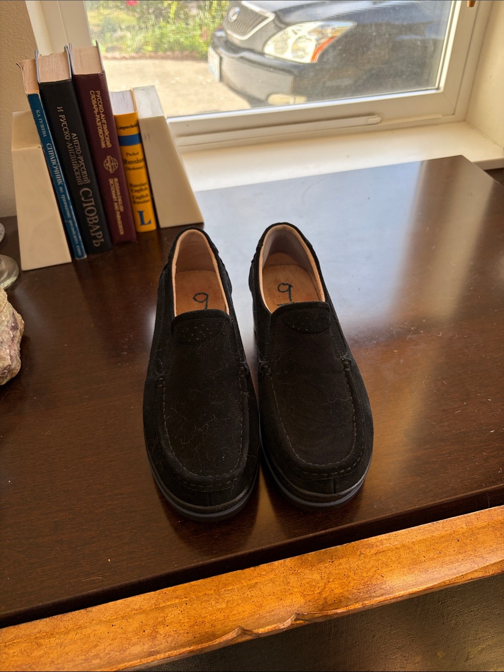 Men's Black Suede Slip-On Loafers